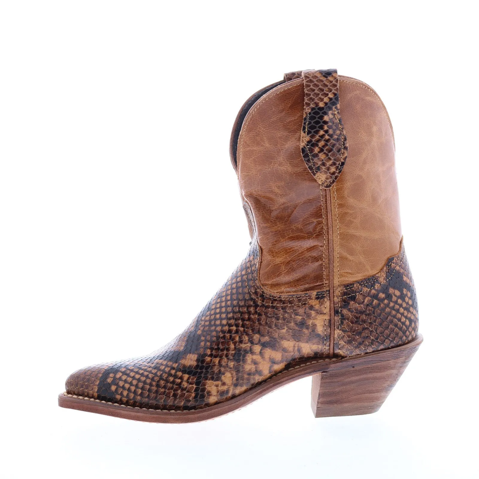 Abilene Boots 9296 Womens Brown Leather Slip On Cowboy Western Boots