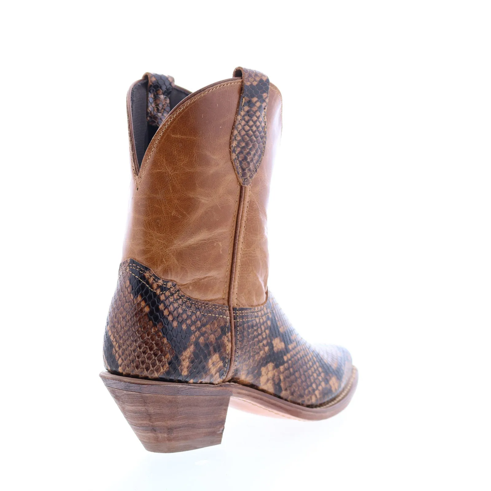 Abilene Boots 9296 Womens Brown Leather Slip On Cowboy Western Boots