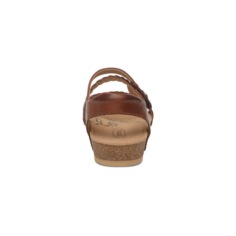 Aetrex Women's Jillian Braided Quarter Strap Sandal - Walnut SC441