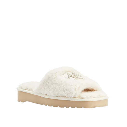 Ariat Ladies Cozy Chic Square Toe Fuzzy Cream Slippers AR2697-101