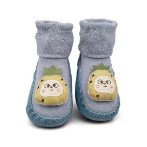 Blue Pineapple- Baby Sock Shoes for Infants Babies and Little Kids