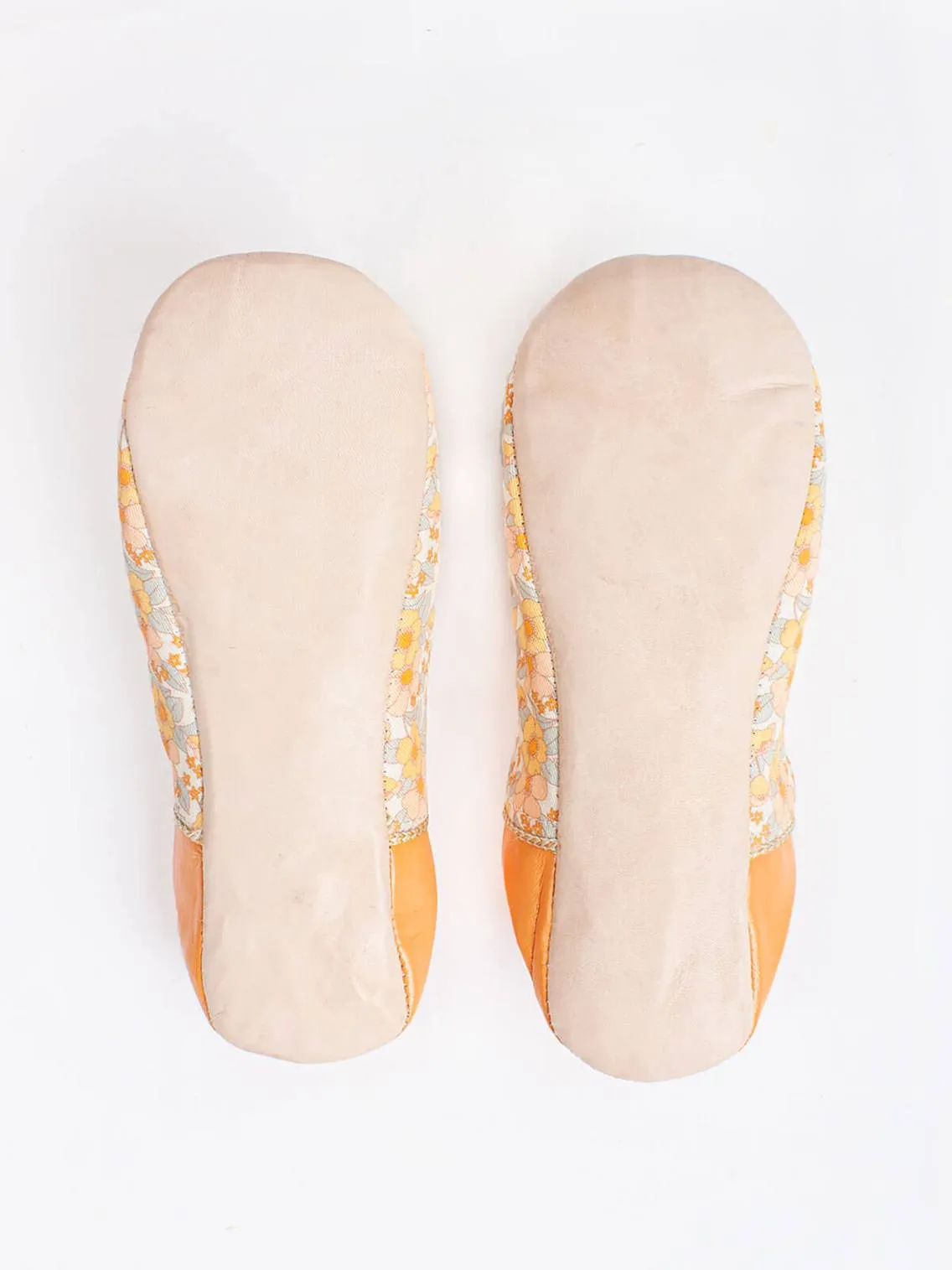 Bohemia Floral Fabric Babouche Slippers, Honey Floral