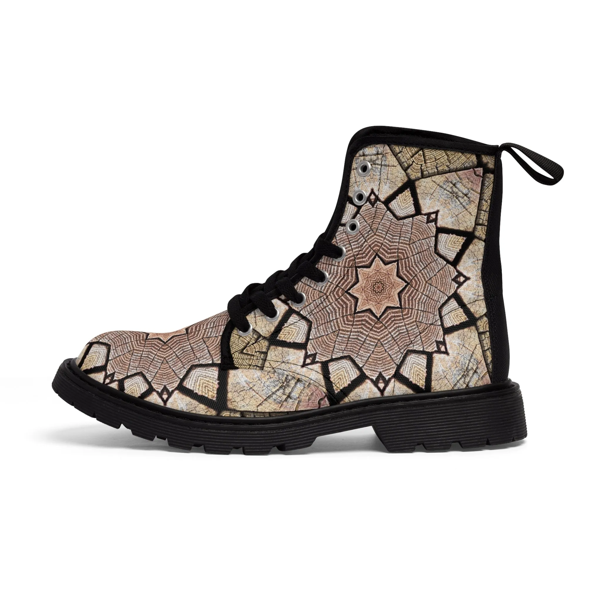 Brown Mandala - Inovax Men's Canvas Boots