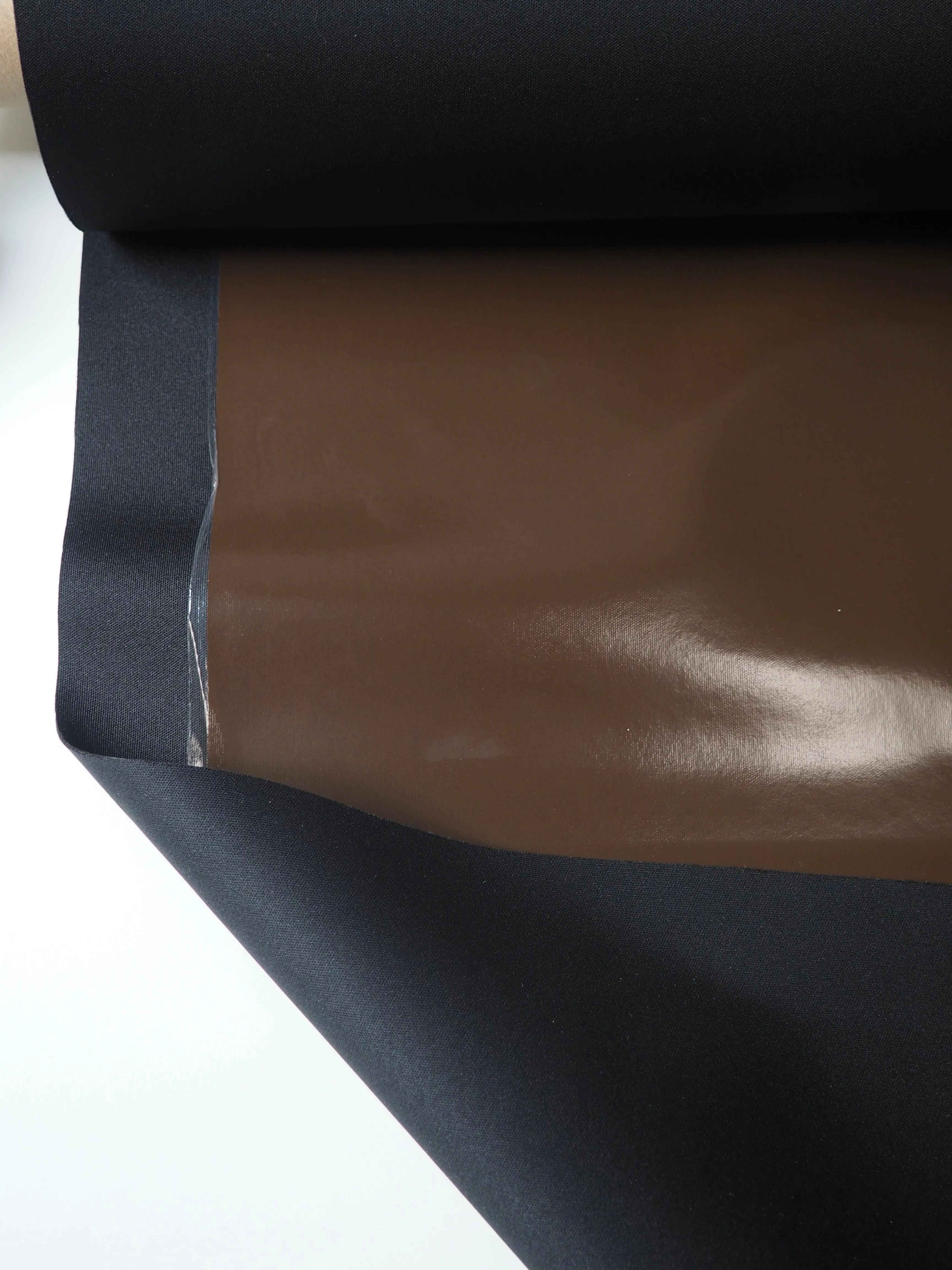 Brown Patent Coated Jersey