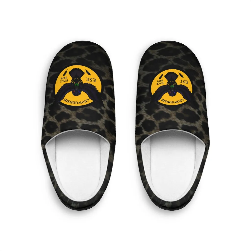 Crowgodshi Jaguar Print Indoor Slippers