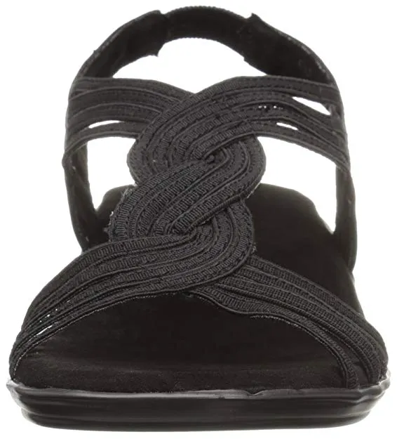 Easy Street Women's Natara Flat Sandal, Black (Women)