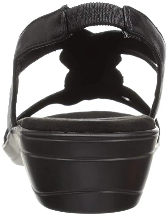 Easy Street Women's Natara Flat Sandal, Black (Women)