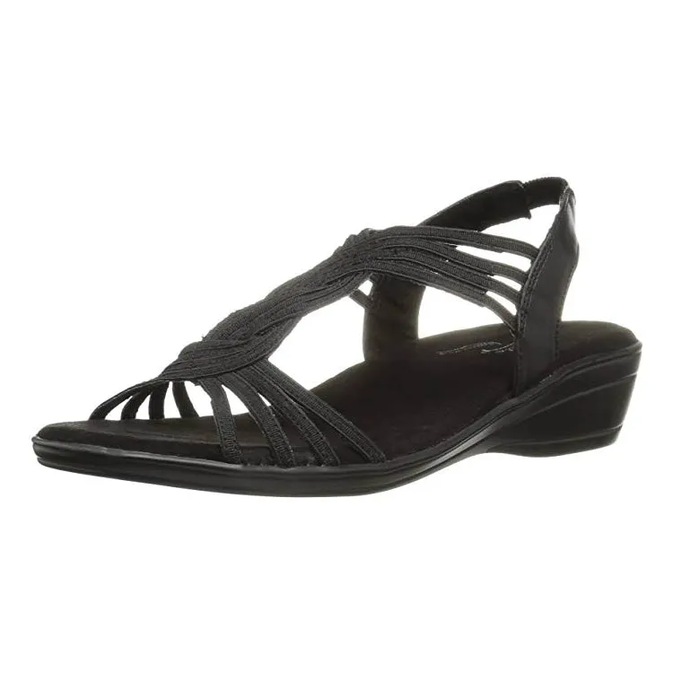 Easy Street Women's Natara Flat Sandal, Black (Women)