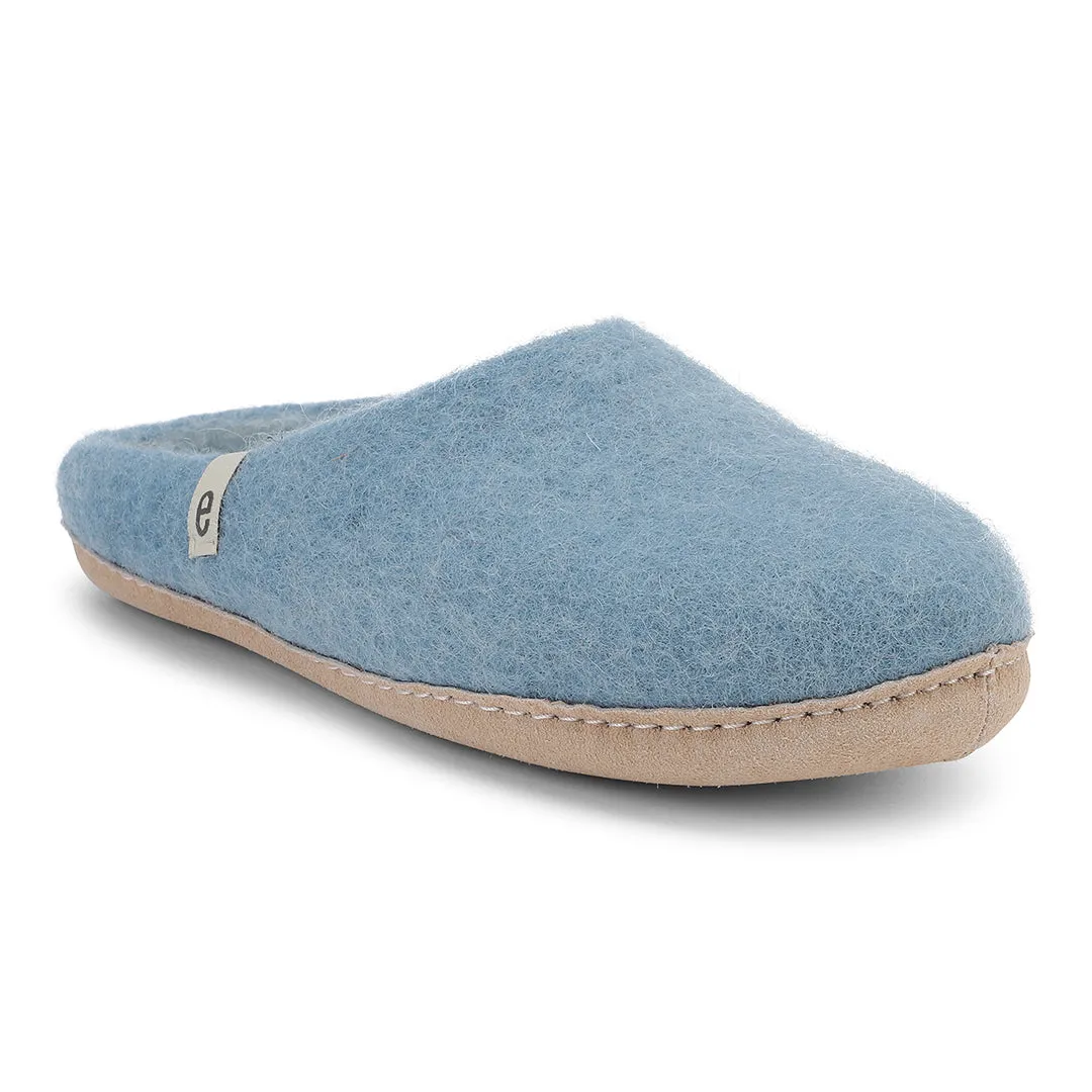 Egos Copenhagen Natural Wool Fair Trade Slippers Light-Blue