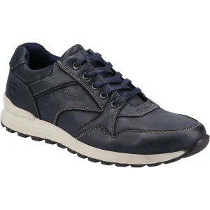 Epney Leather Lace Trainers Navy