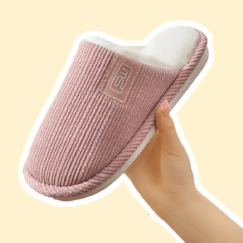 Fashion Indoor Home Slippers Non-slip Floor Shoes For Women Men Soft Bottom Velvet  Fur Slides House Shoes Bedroom Slipper