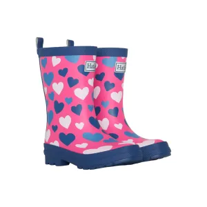 Hatley White Hearts Matte Rain Boots