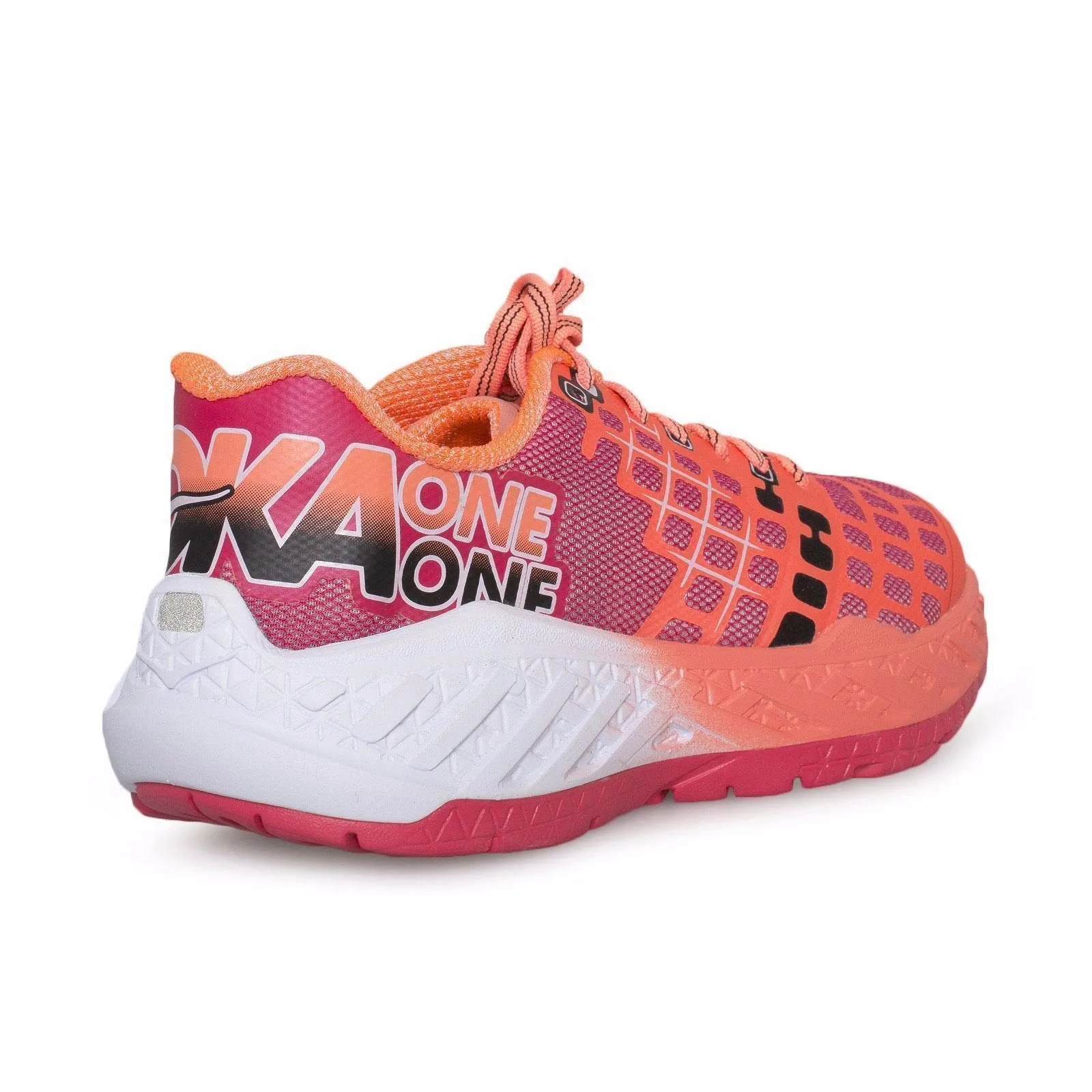 Hoka Clayton Teaberry / Neon Coral Running Shoes