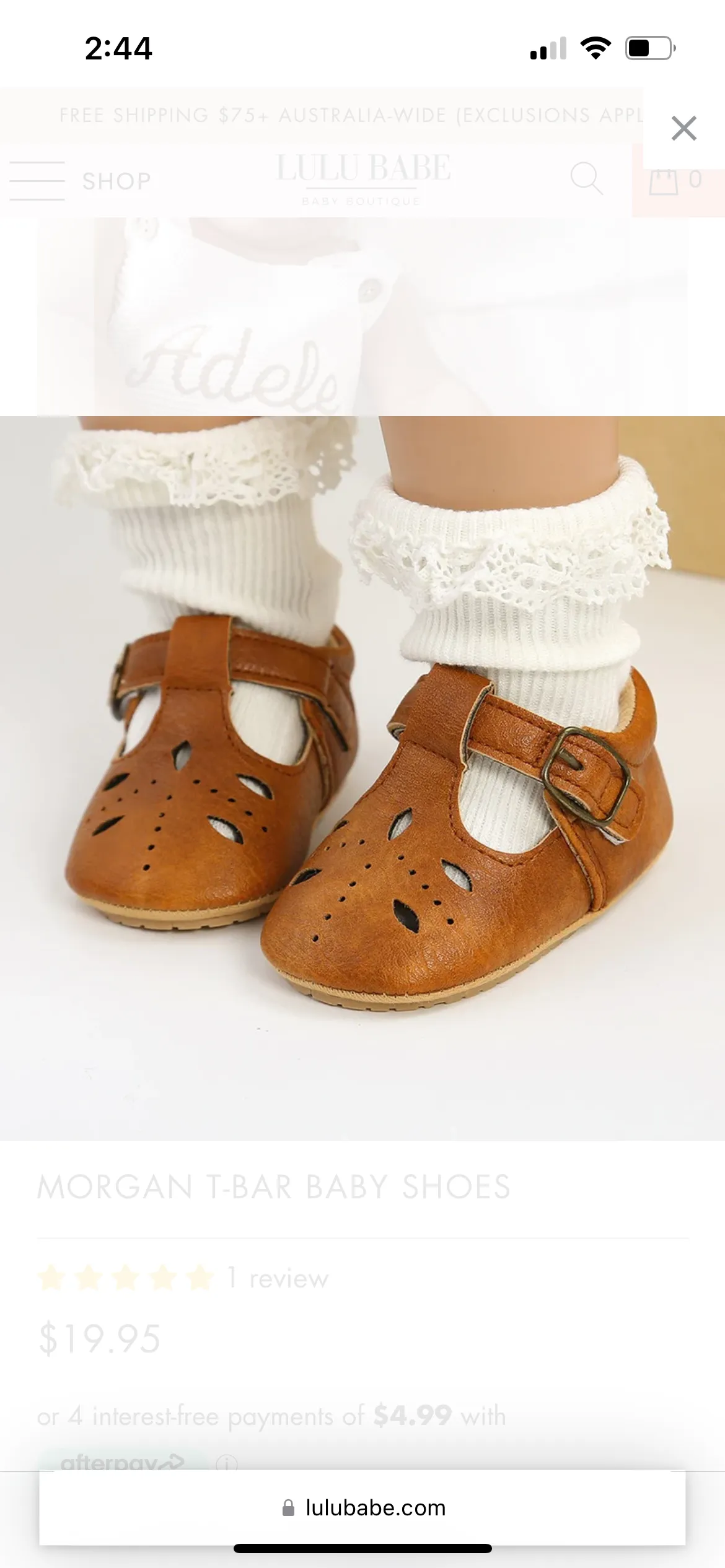 JESSICA T-BAR BABY SHOES - TAN