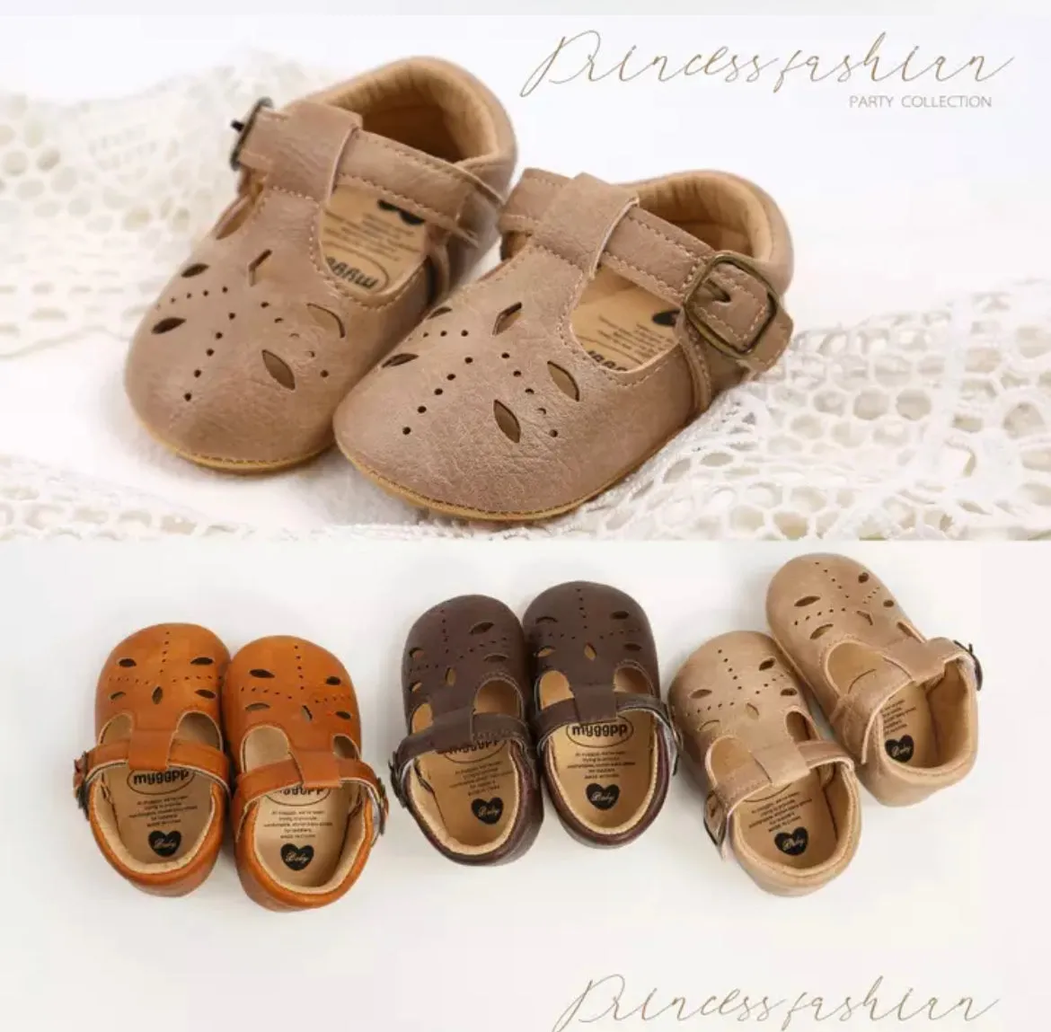 JESSICA T-BAR BABY SHOES - TAN