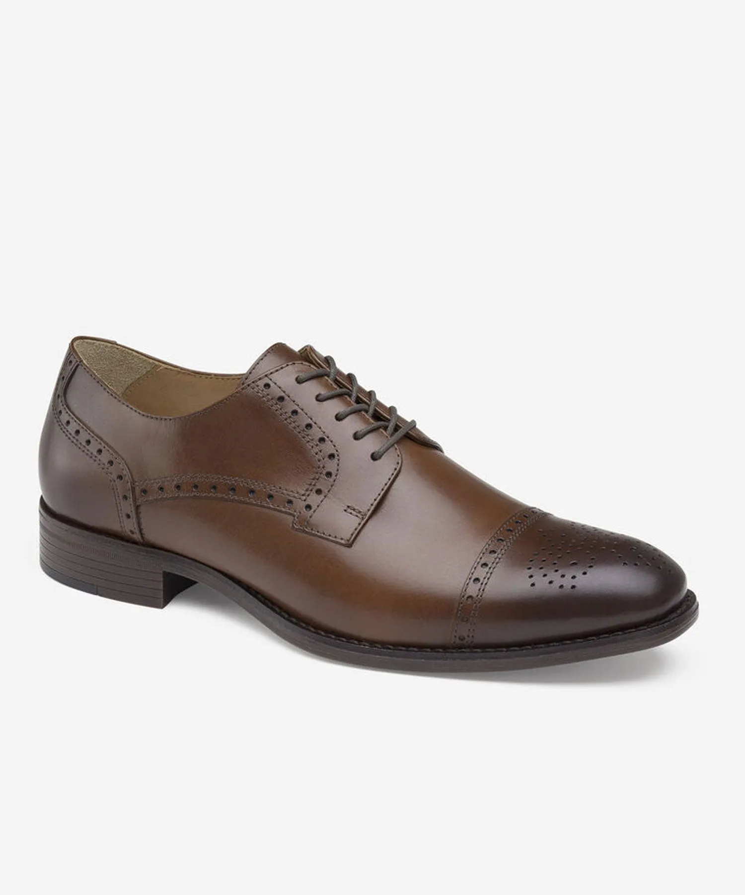 Johnston & Murphy Lewis Cap Toe Shoes - Tan