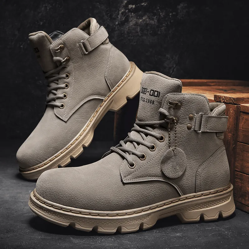 kkboxly kkboxly Men Classic Comfy round Toe Non Sip Outdoor Tooling Boots