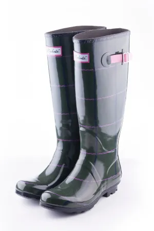 Ladies Ripon High Gloss Tweed Pattern Wellingtons