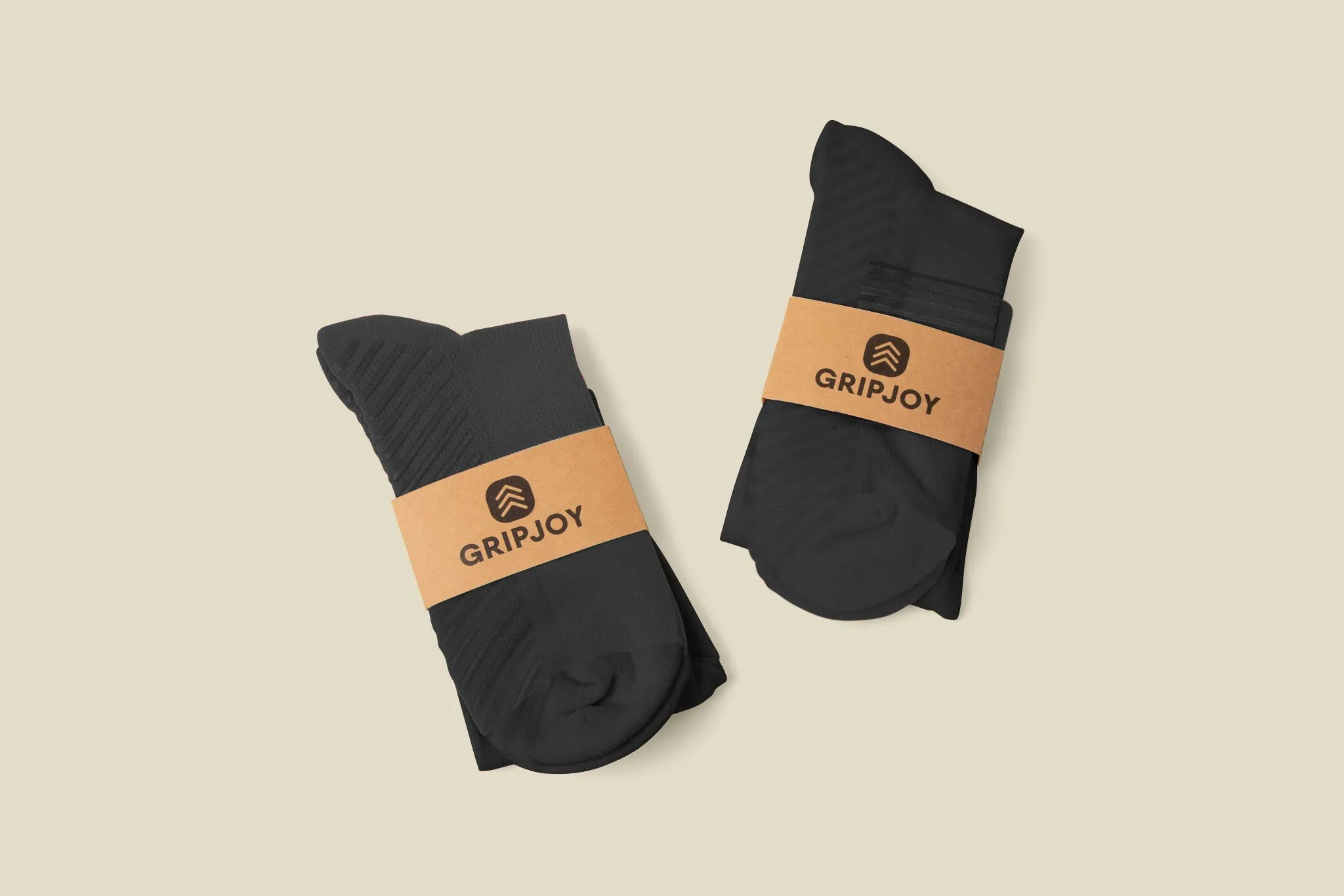 Men's Black Compression Socks with Grips - 2 Pairs