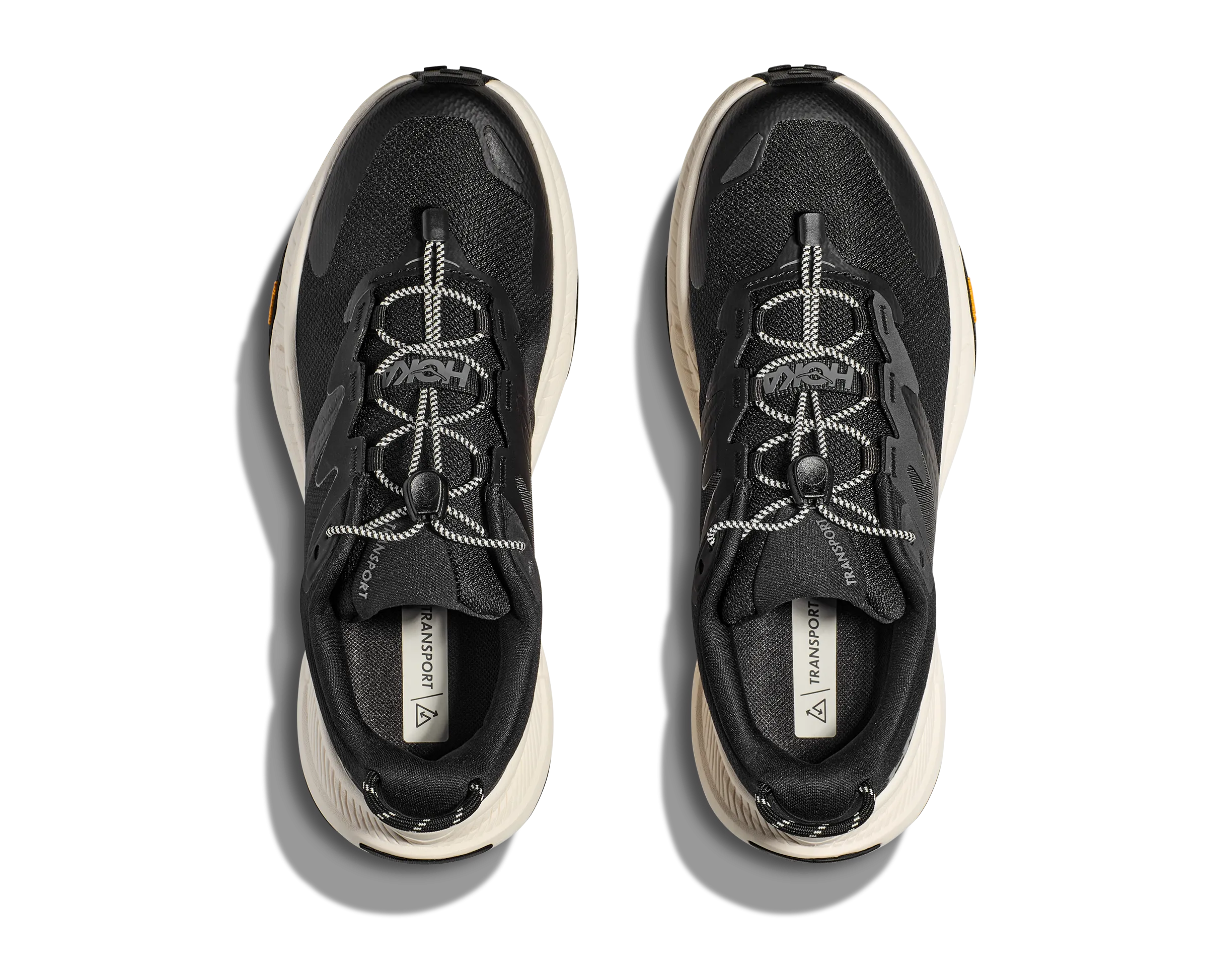 Men's Hoka Transport Color: Black / Alabaster (WIDE WIDTH)