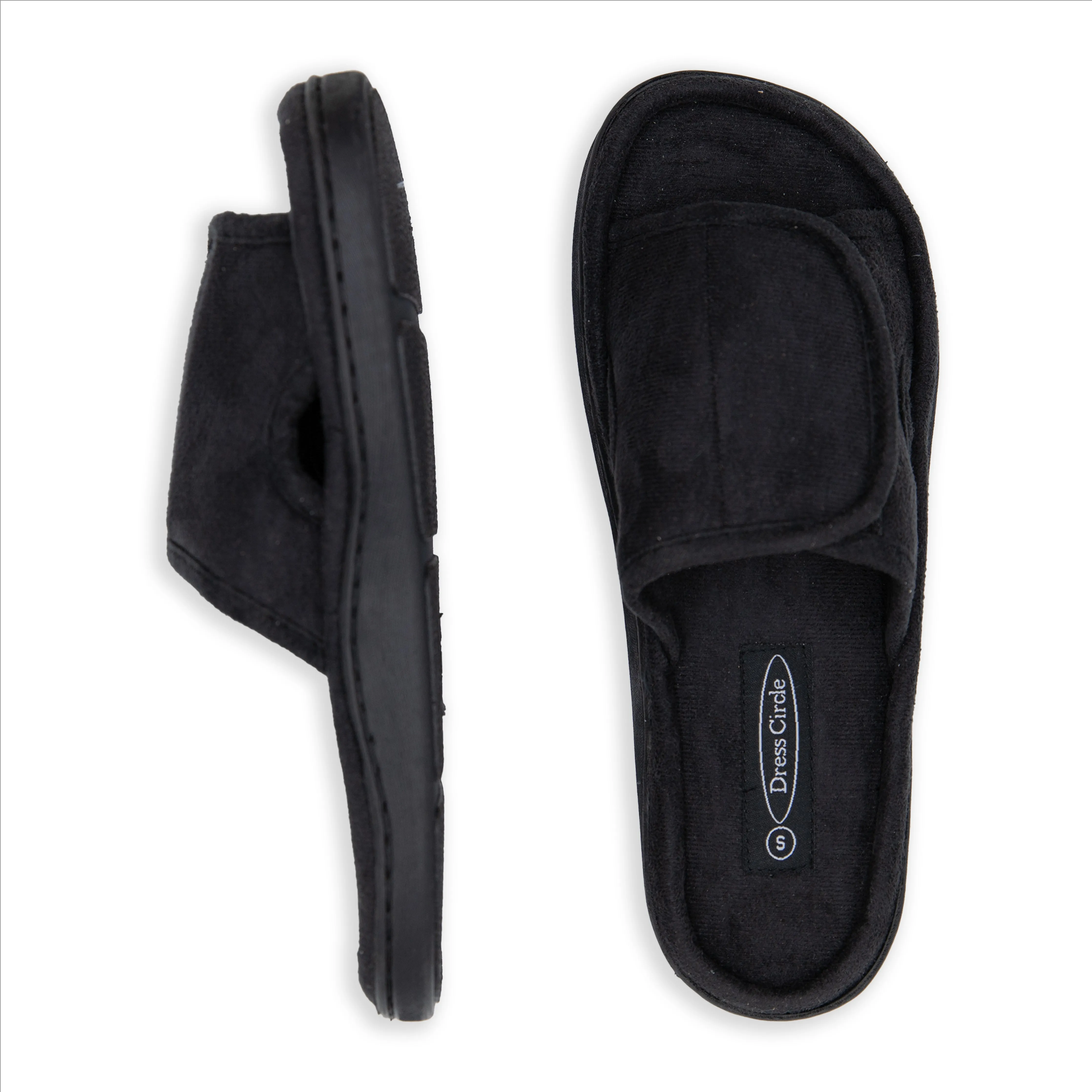 Men’s Opened Toe Wide Width Velcro Slippers