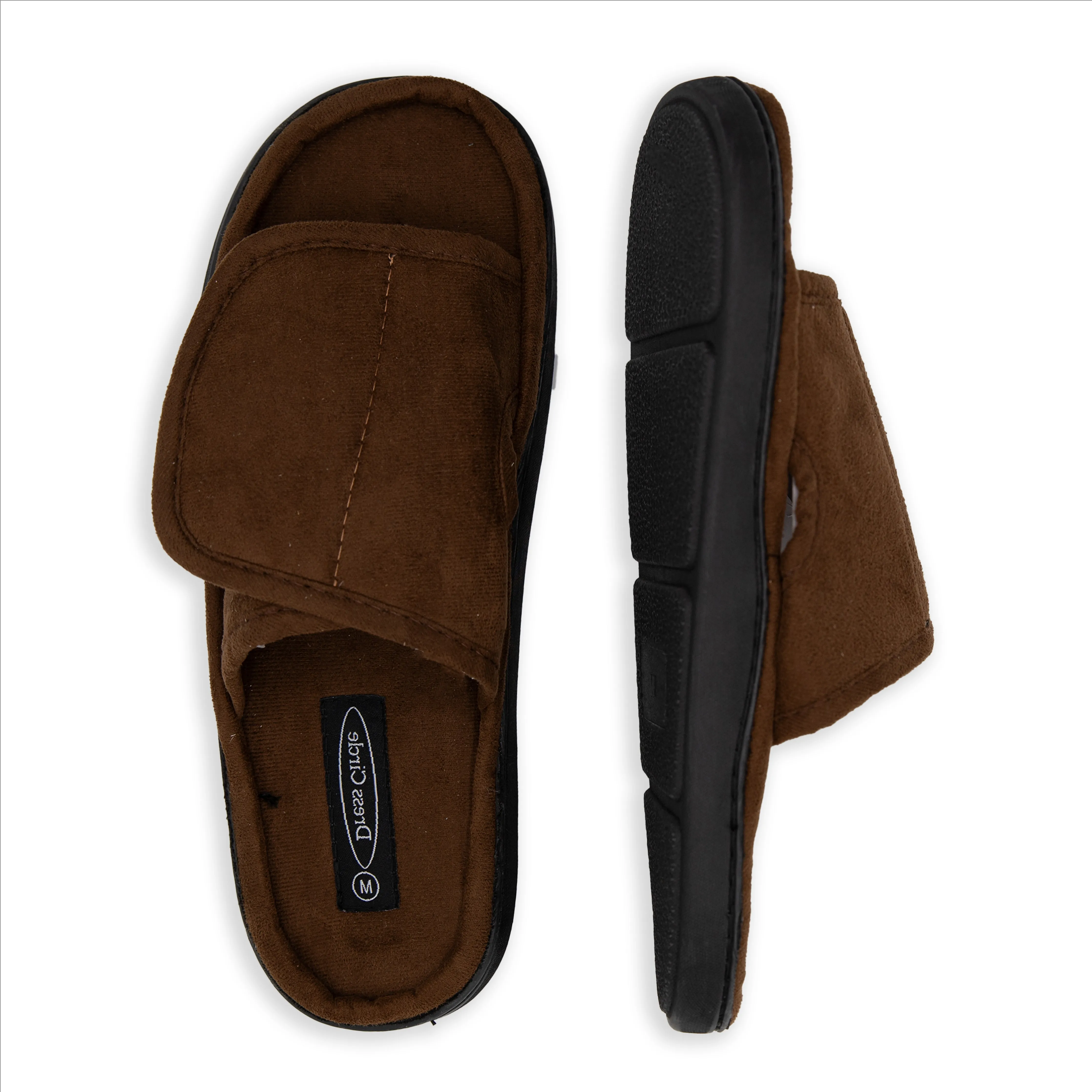 Men’s Opened Toe Wide Width Velcro Slippers