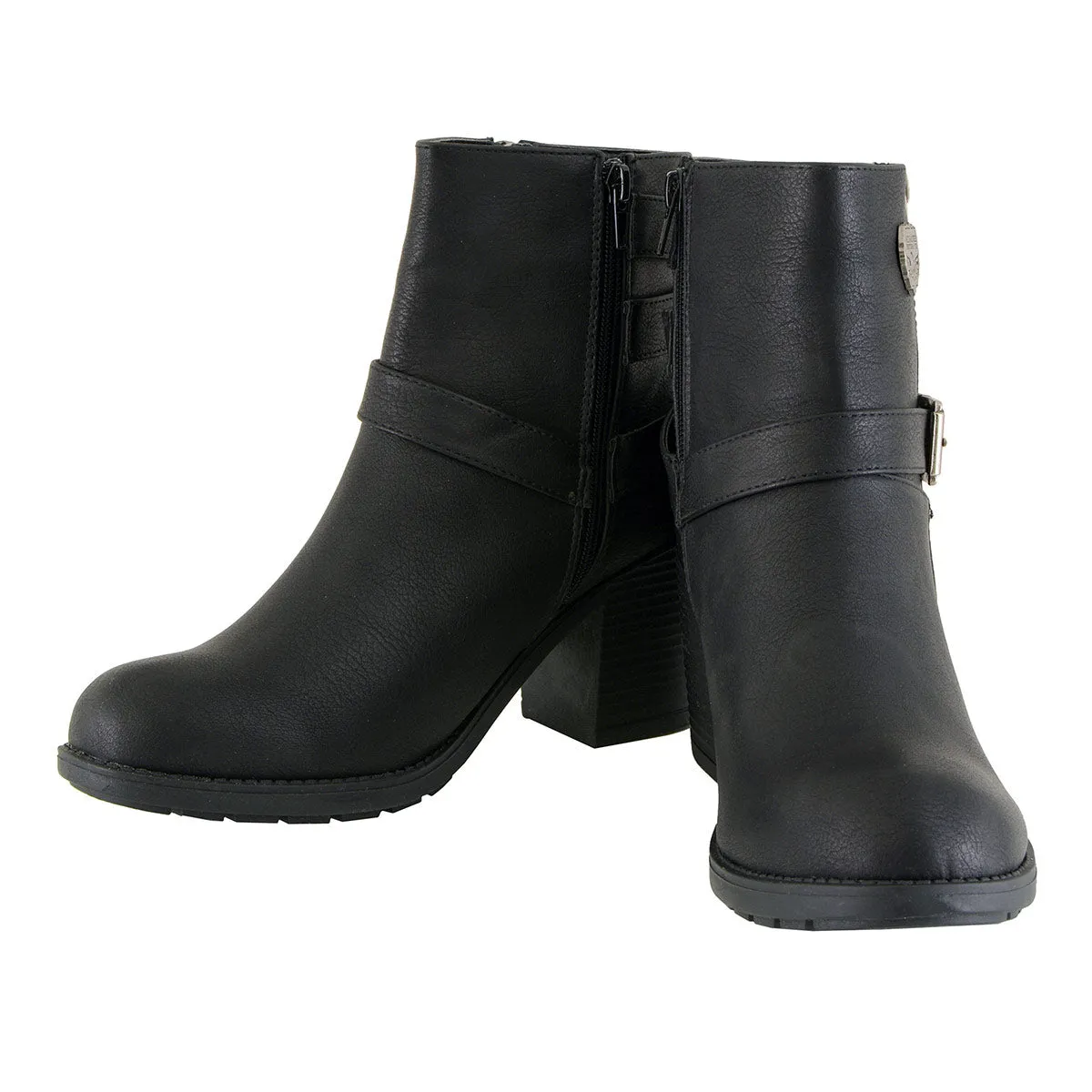 Milwaukee Leather Women's Short Black Fashion Boots w/ Side Zipper and