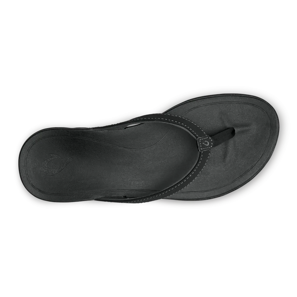 Olukai 20294-OXOX Women's Non-Marking Rubber Outsole Sandal Onyx