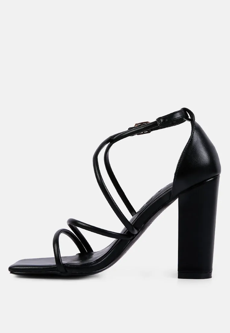 OPULENCE Black High Heeled Dress Sandals