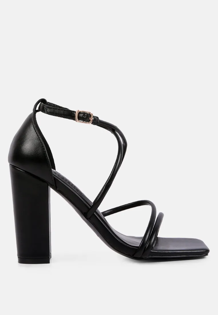 OPULENCE Black High Heeled Dress Sandals