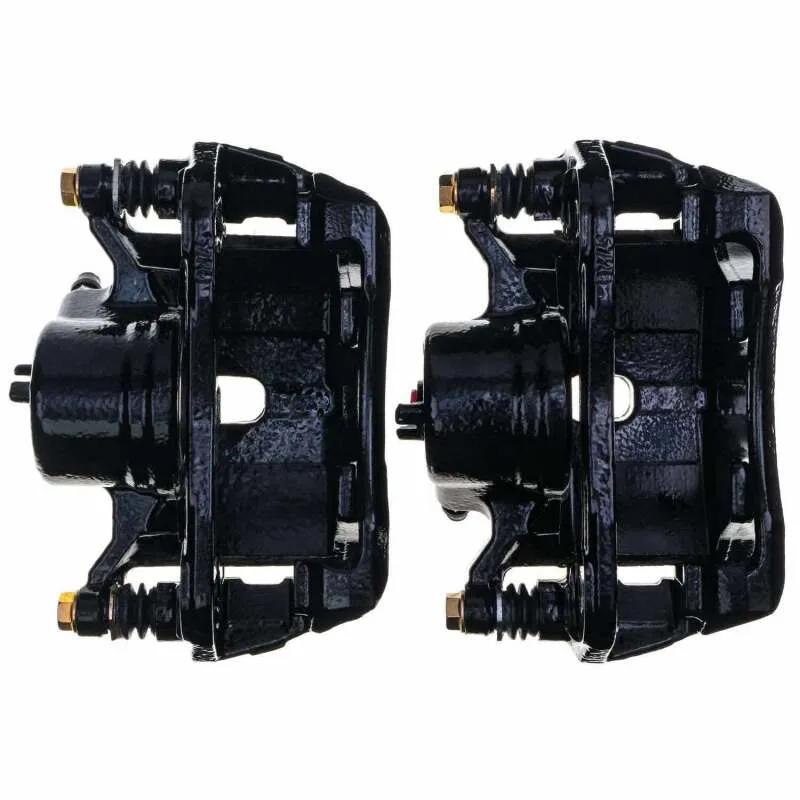 Power Stop 13-15 Acura ILX Front Black Caliper - Pair w/Bracket