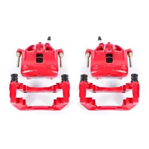 Power Stop 1991 BMW 318i Front Red Calipers w/Brackets - Pair