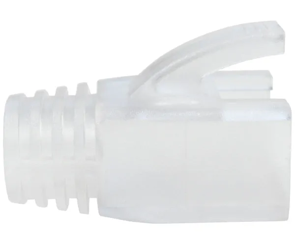 RJ45 Slip-On Boot, CAT6/6A/7, Type Oversize, Clear, 8mm OD - 25 Pack