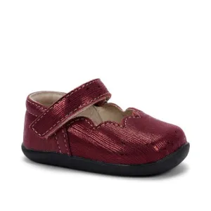 See Kai Run Susie INF First Walker Burgundy Metallic