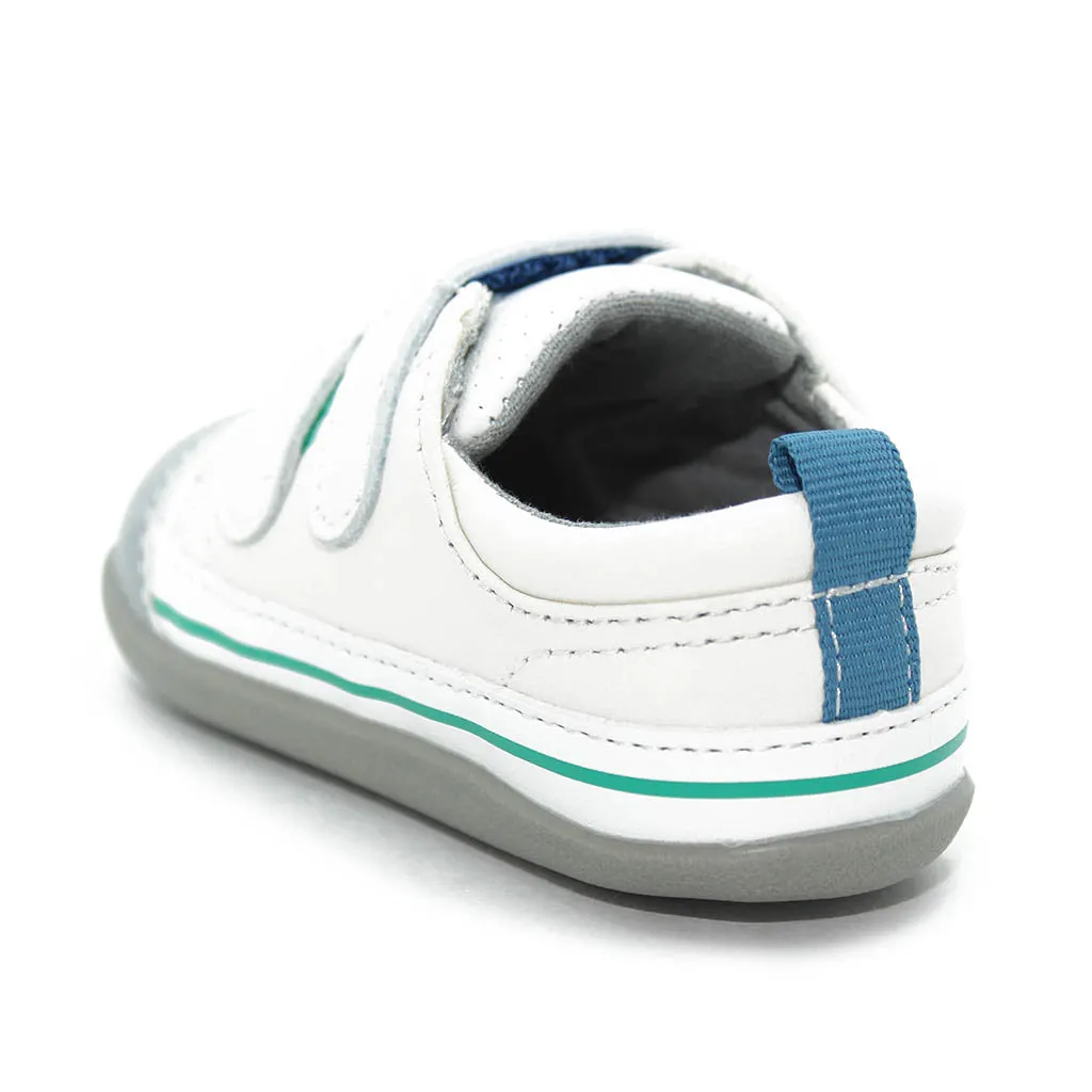 See Kai Run Waylon Sneakers White Leather Babies Infants Walkers Boys - Kids Shoes