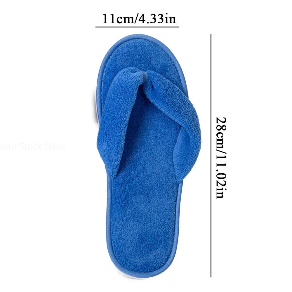 Soft Winter Hotel Slippers Men Women Travel Disposable Cotton Flip-Flops Home Hospitality Soft SPA Guest Slides