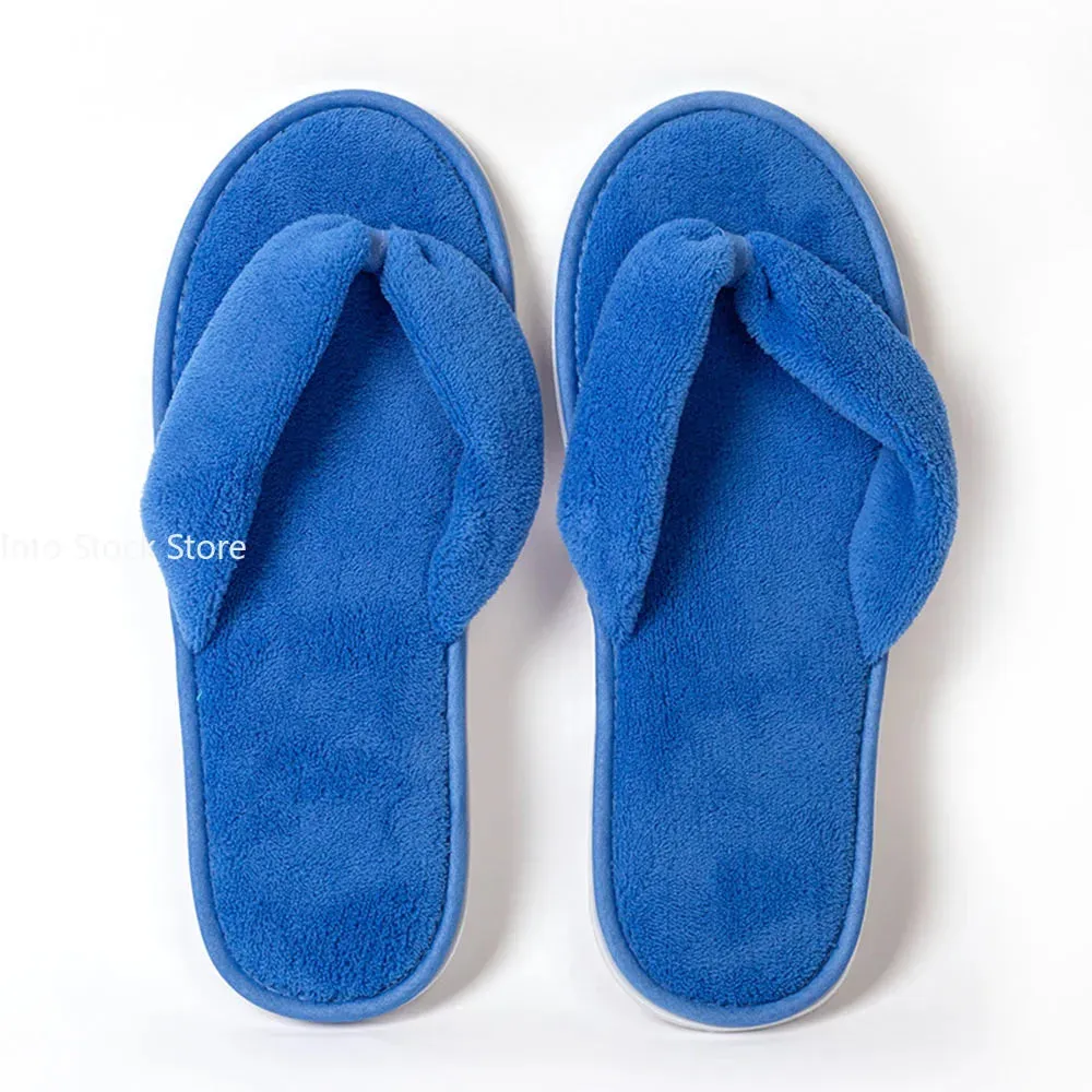 Soft Winter Hotel Slippers Men Women Travel Disposable Cotton Flip-Flops Home Hospitality Soft SPA Guest Slides