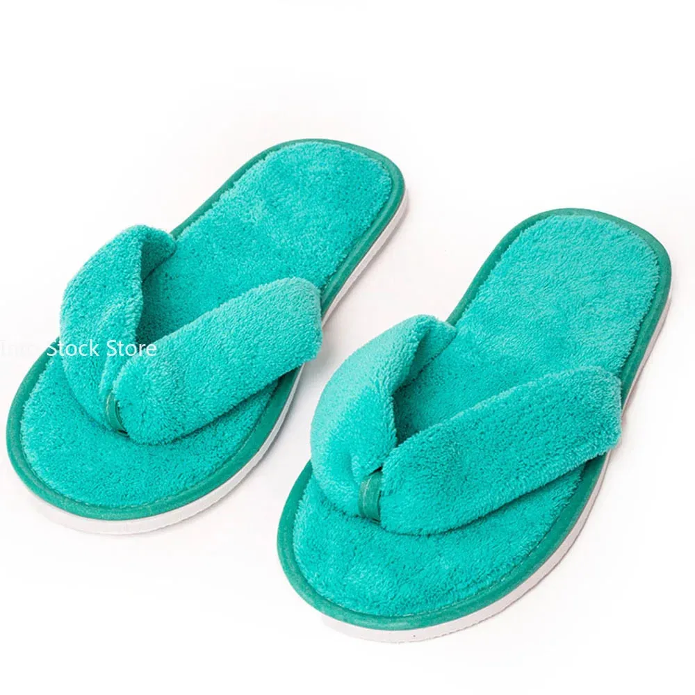 Soft Winter Hotel Slippers Men Women Travel Disposable Cotton Flip-Flops Home Hospitality Soft SPA Guest Slides