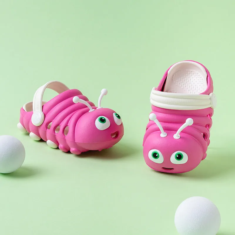 Summer children's slippers for small and medium-sized children cartoon boys and girls infants and toddlers caterpillar hole shoes baby sandals indoor