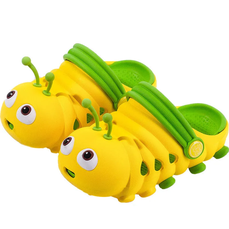 Summer children's slippers for small and medium-sized children cartoon boys and girls infants and toddlers caterpillar hole shoes baby sandals indoor