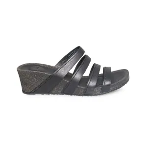 Teva Ysidro Slide Wedge Black Sandals - Women's