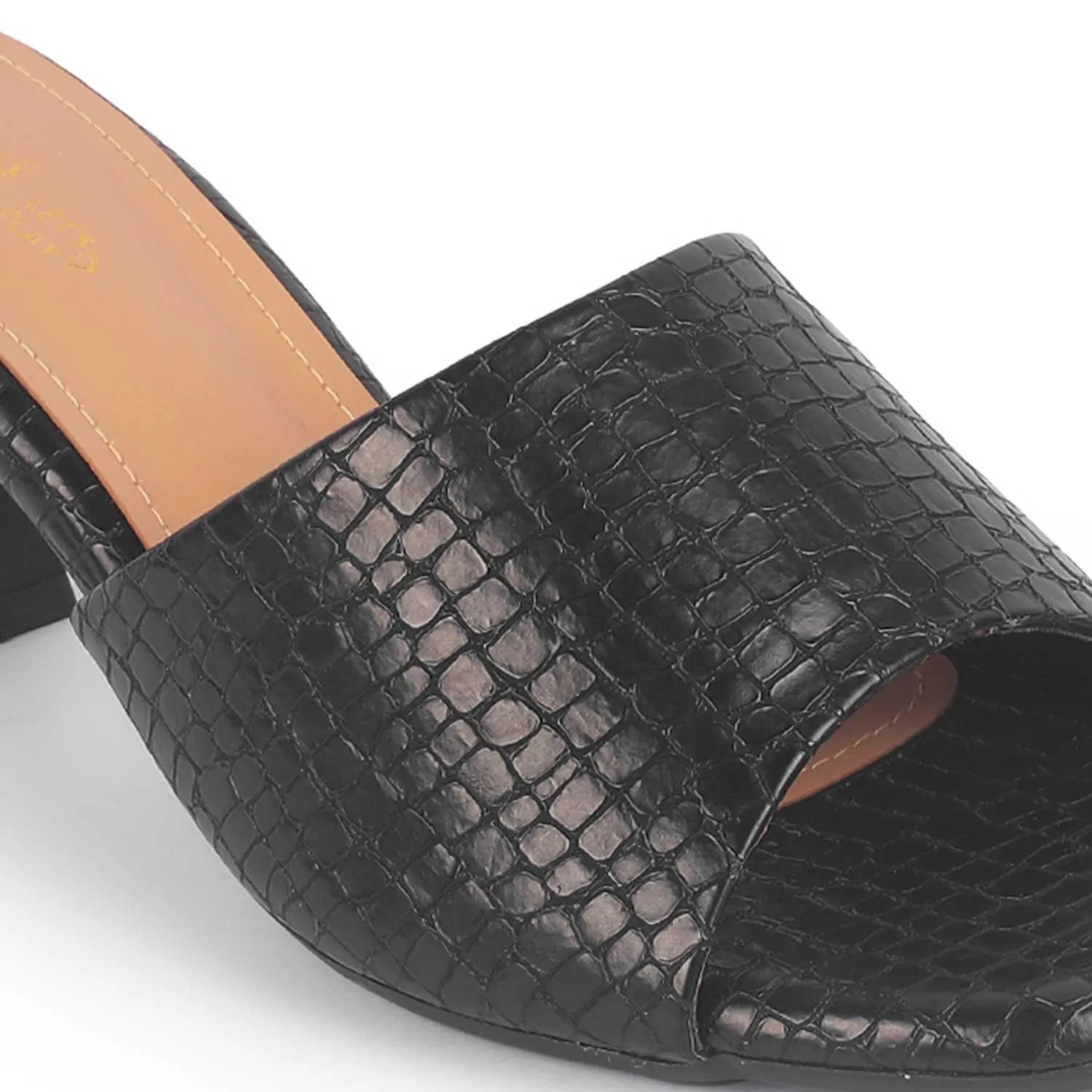 Tresmode Bray Black Women's Casual Heel Sandals