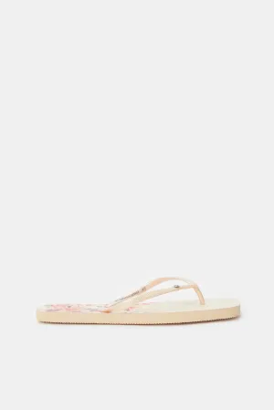 Women Pink Square Toe Flip Flop