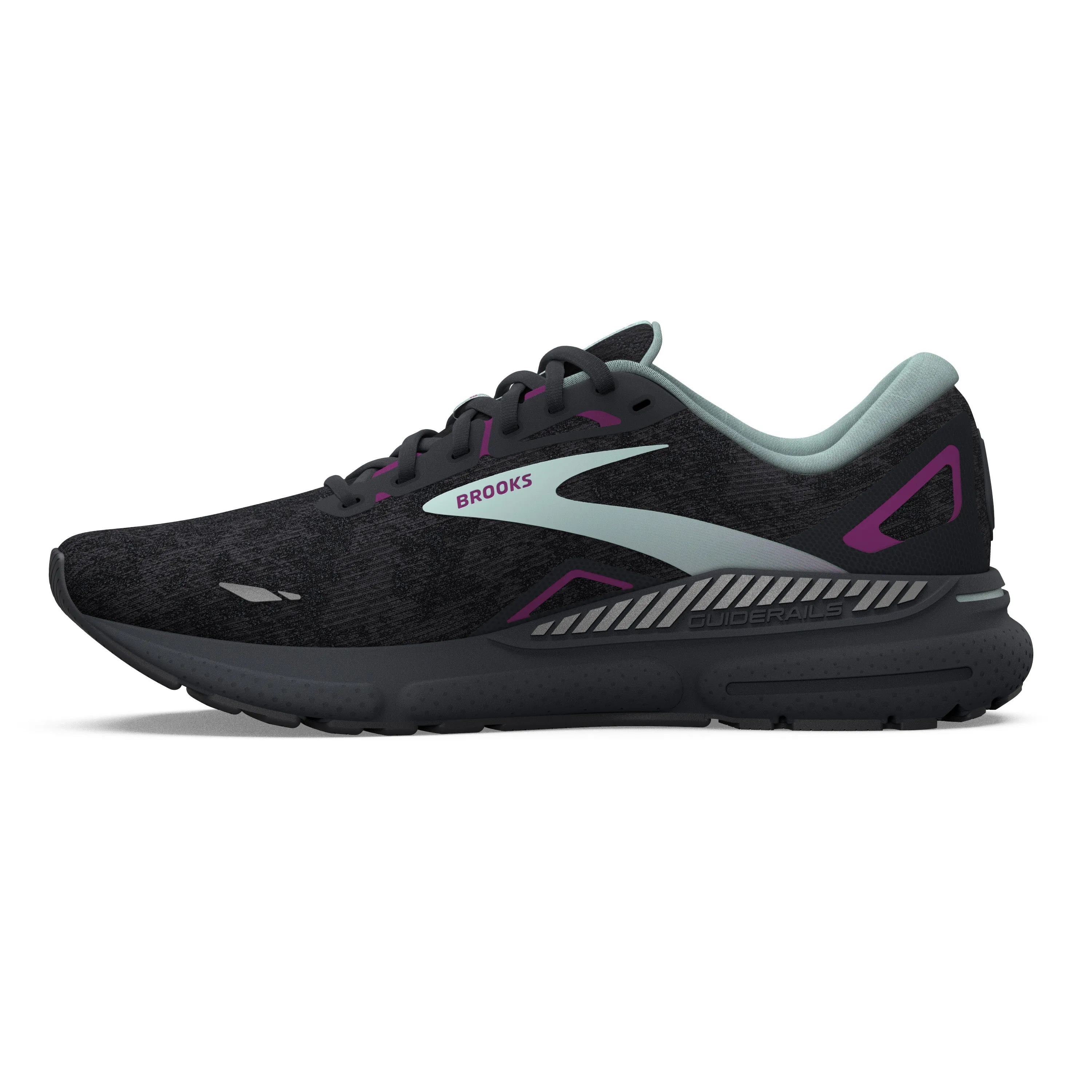 Women's Brooks Adrenaline GTS 23 1203811D072 Color: Black/Light Blue/Purple (WIDE WIDTH)