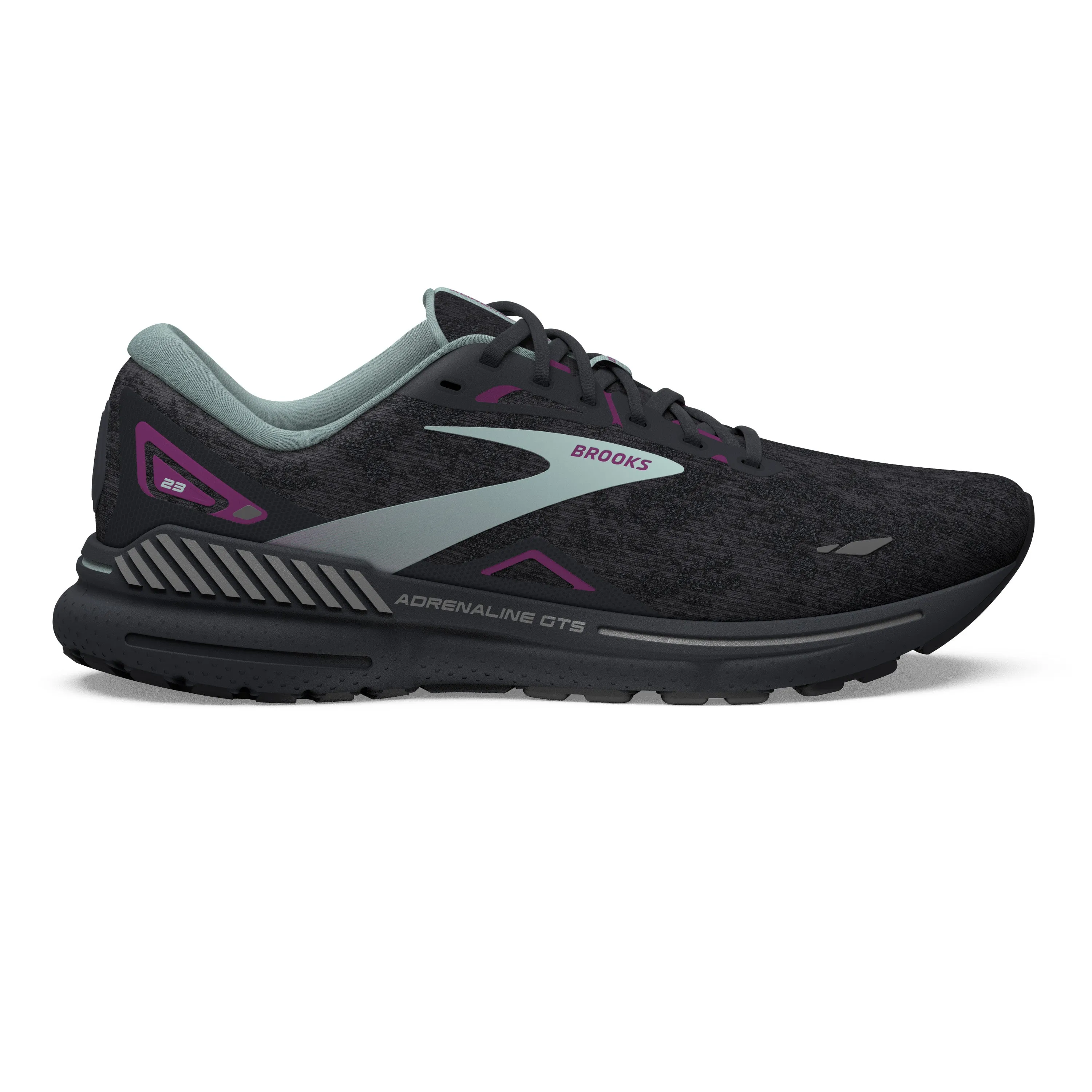 Women's Brooks Adrenaline GTS 23 Color: Black/Light Blue/Purple