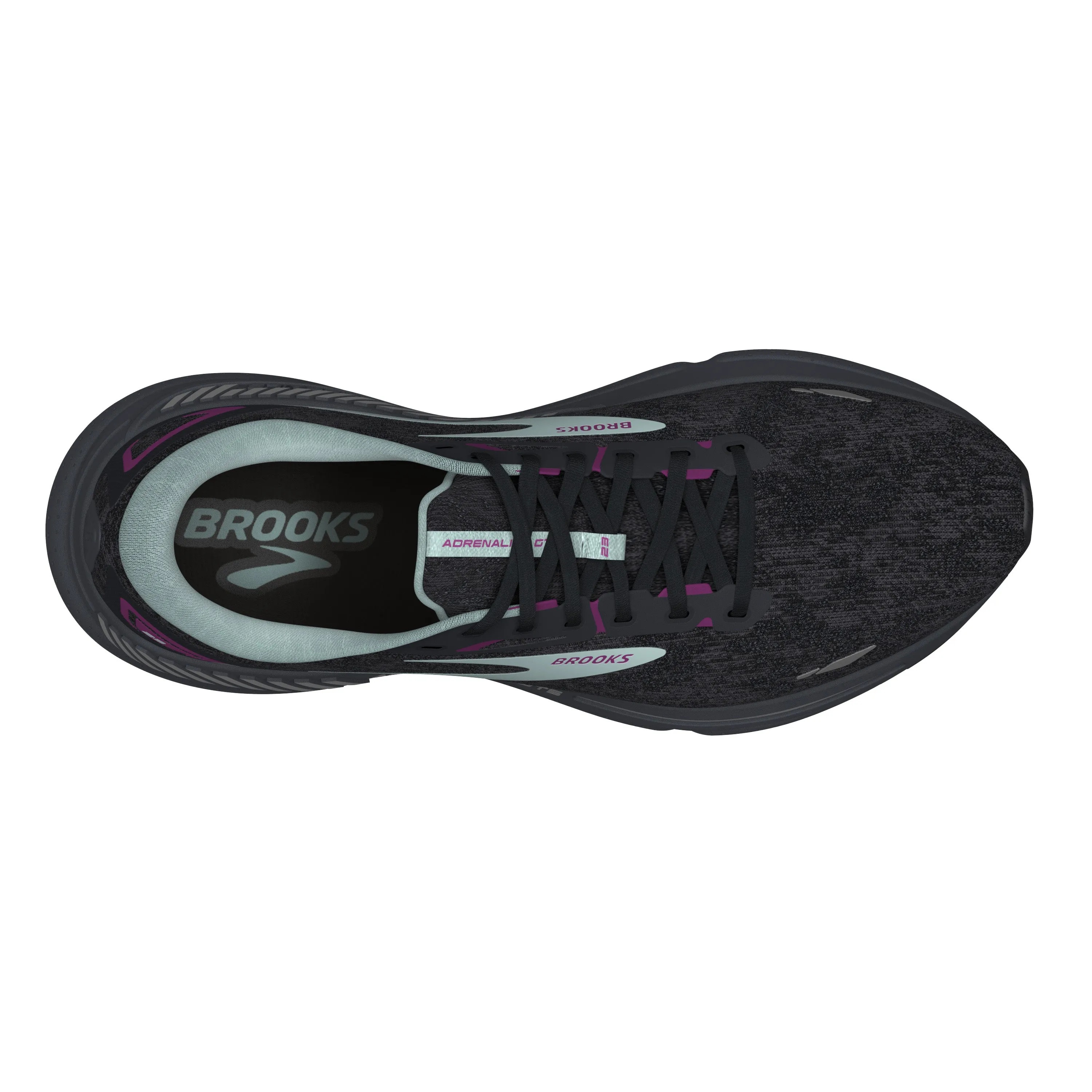 Women's Brooks Adrenaline GTS 23 Color: Black/Light Blue/Purple