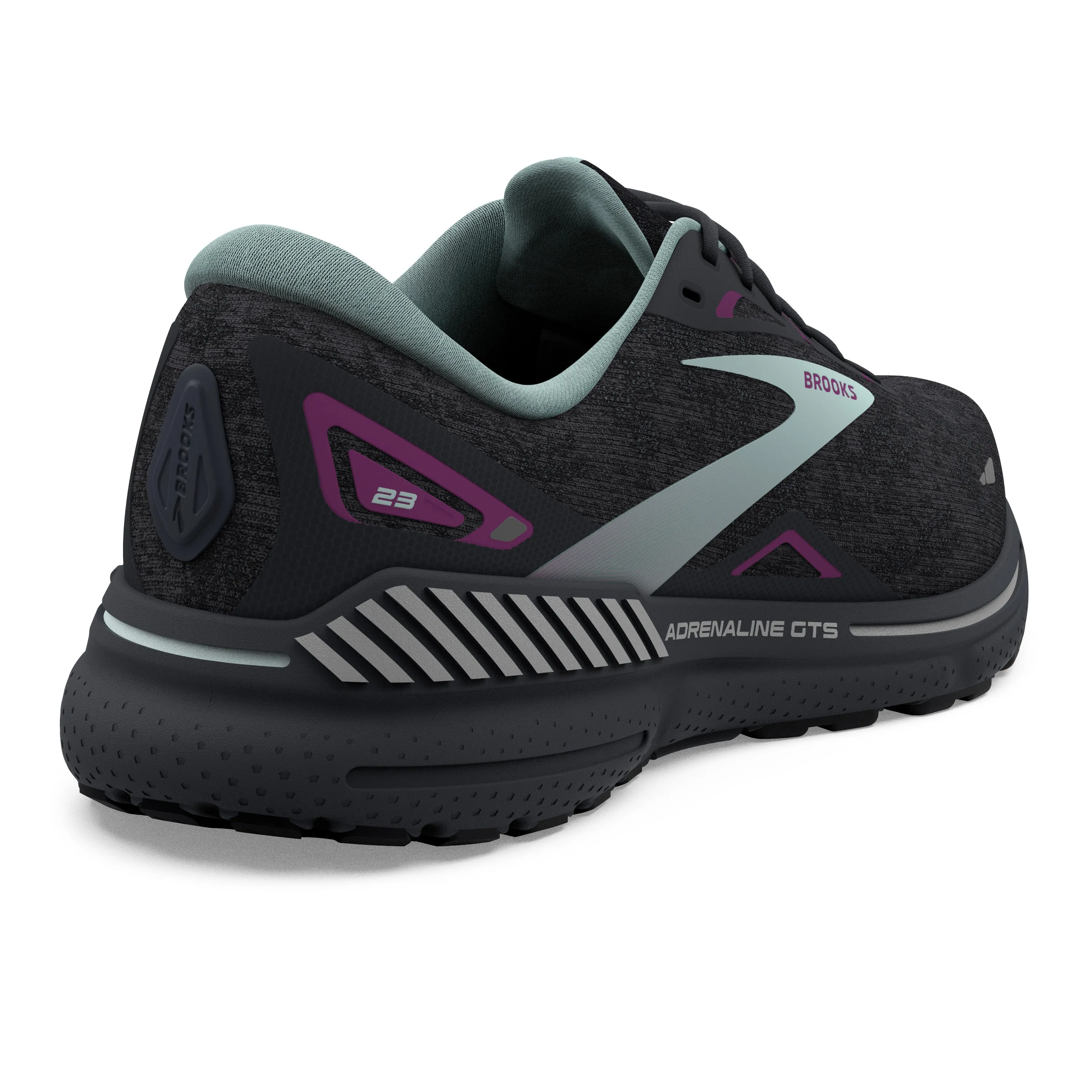 Women's Brooks Adrenaline GTS 23 Color: Black/Light Blue/Purple