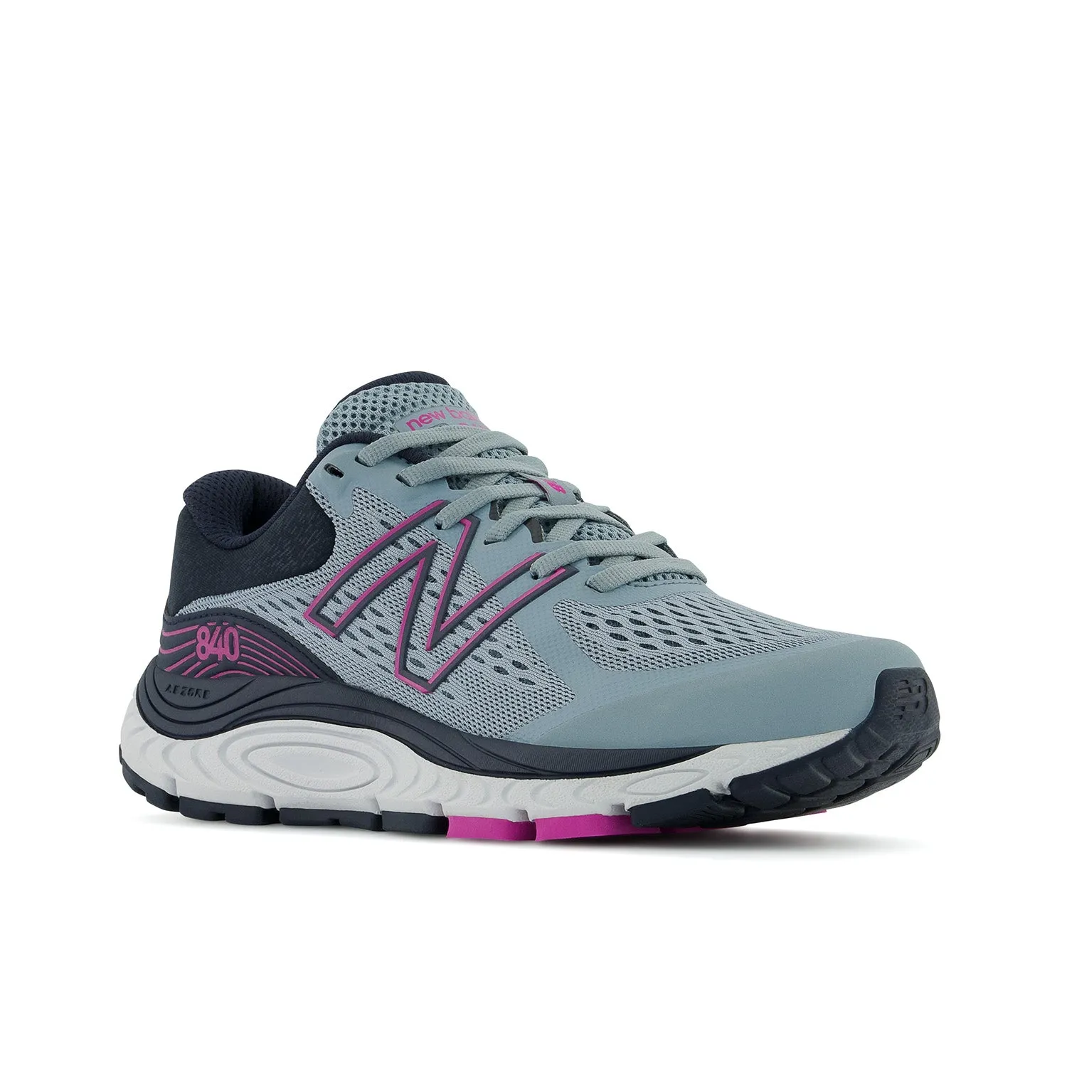 Women's New Balance 840v5 Color: Cyclone with Eclipse and Magenta Pop