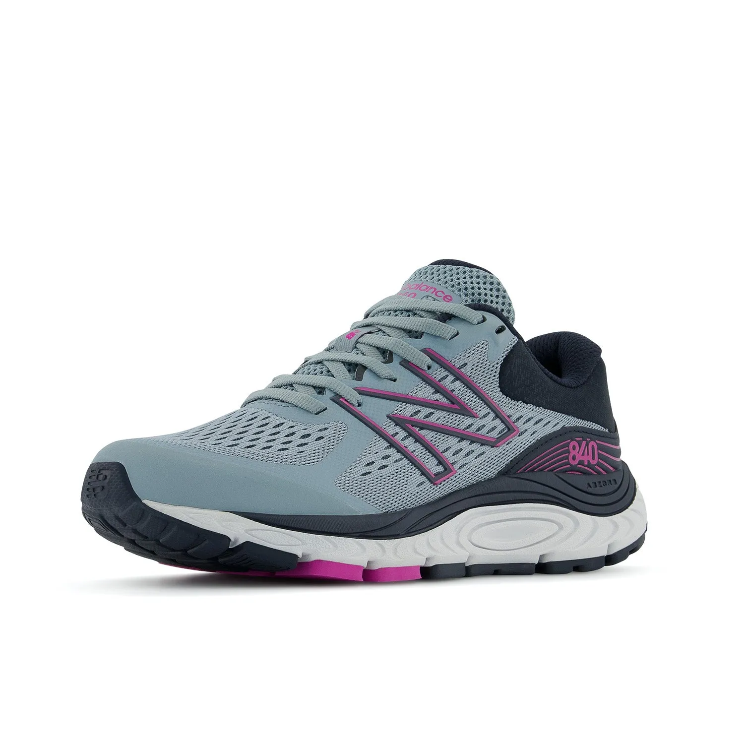 Women's New Balance 840v5 Color: Cyclone with Eclipse and Magenta Pop